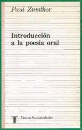 book Introducción a la poesía oral