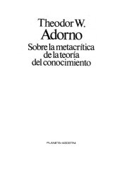 book Sobre La Metacritica De La Teoria Del Conocimiento