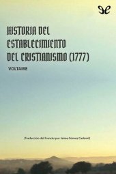 book Historia del establecimiento del cristianismo