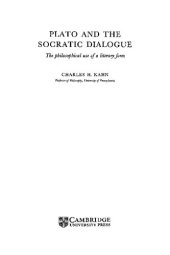 book Plato and the Socratic Dialogues. The Philosophical Use of a Literary Form