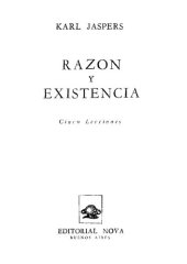 book Razón y existencia: cinco lecciones