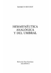 book Hermenéutica analógica y del umbral