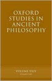 book Oxford Studies in Ancient Philosophy: Volume XXIV