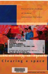 book Clearing a space : postcolonial readings of modern Indonesian literature