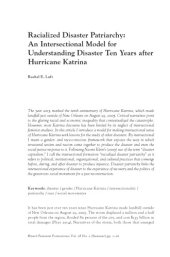 book Racialized Disaster Patriarchy: An Intersectional Model for Understanding Disaster Ten Years after Hurricane Katrina