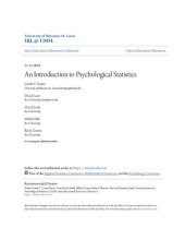 book An Introduction to Psychological Statistics