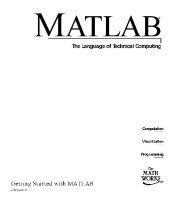 book Matlab. The Language of Technical Computing (version 6)