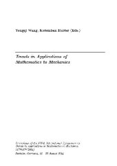 book Trends in applications of mathematics to mechanics