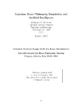 book Logicism: Exact Philosophy, Linguistics and Artificial Intelligence