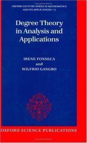 book Degree theory in analysis and applications