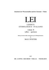 book LEI. Lessico etimologico italiano (albus-apertura)