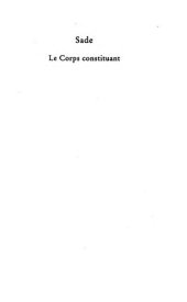 book Sade : le corps constituant