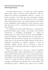 book Pensamento feminista negro: conhecimento, consciência e a política do empoderamento