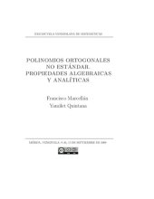 book Polinomios ortogonales no estándar. Propiedades algebraicas y analíticas