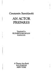 book An Actor Prepares