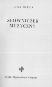 book Słowniczek muzyczny