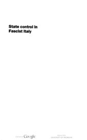 book State Control in Fascist Italy: Culture and Conformity, 1925-43