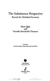 book The Subsistence Perspective: Beyond the Globalised Economy