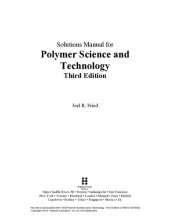 book Solutions Manual for Polymer Science and Technology