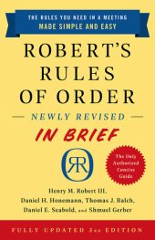 book Robert's Rules of Order Newly Revised in Brief, 3rd Edition