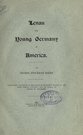 book Lenau and Young Germany in America