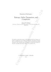 book Statistical mechanics : entropy, order parameters, and complexity