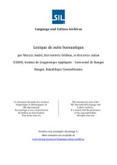 book Lexique de suite bureautique. Lexique de santé. Lexique de Linguistique. Lexique de l’urbanisme. Lexique des finances. Lexique de l’exploitation forestière. Gbâmbupa tî lëngö gbakô. Lexique de l’élevage. Français-sango, sango-français. Farânzi-sängö, säng