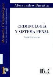 book Criminología y Sistema Penal - Compilación in memoriam