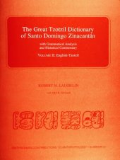 book The Great Tzotzil Dictionary of Santo Domingo Zinacantán