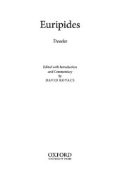 book Euripides: Troades. Edited with Introduction and Commentary