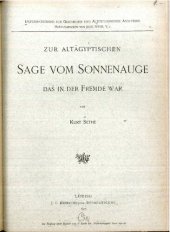 book Zur altägyptischen Sage vom Sonnenauge das in der Ferne war