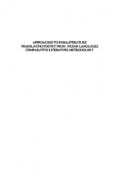 book Papers in comparative literature: seminar and workshops - V.3. Approaches to paraliterature, translating poetry from Indian languages, comparative literature methodology