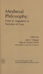 book Medieval philosophy: from St. Augustine to Nicholas of Cusa