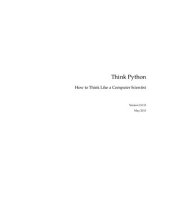 book Think Python How to Think Like a Computer Scientist