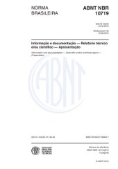 book [ABNT NBR 10719:2015] Informação e documentação - Relatório técnico e/ou científico - Apresentação