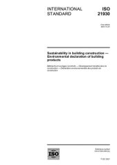 book [ISO 21930:2007] Sustainability in building construction — Environmental declaration of building products