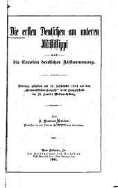 book Die ersten Deutschen am unteren Mississippi und die Creolen deutscher Abstammung