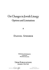 book On Changes in Jewish Liturgy: Options and Limitations