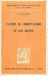 book L'esprit du Christianisme et son destin