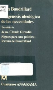 book La Genesis Ideologica De Las Necesidades