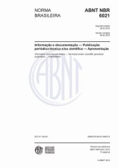 book [ABNT NBR 6021:2015] Informação e documentação — Publicação periódica técnica e/ou científica — Apresentação (Versão Corrigida: 2016)