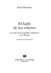 book El baile de los solteros: la crisis de la sociedad campesina en el Bearne