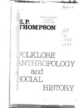 book Folklore, anthropology and social history