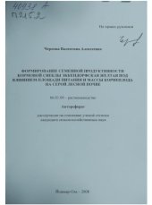 book Формирование семенной продуктивности кормовой свеклы эккендорфская желтая под влиянием площади питания и массы корнеплода на серой лесной почве