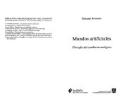 book Mundos artificiales : filosofía del cambio tecnológico