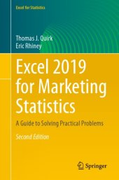 book Excel 2019 For Marketing Statistics: A Guide To Solving Practical Problems