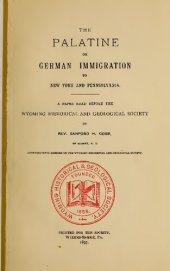 book The Palatine or German Immigration to New York and Pennsylvania