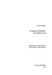 book El negro de Filadelfia : un estudio social