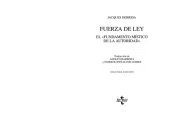 book Fuerza de ley : el fundamento místico de la autoridad