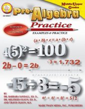 book Pre-Algebra Practice Book, Grades 6 - 8